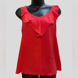 Express Vibrant Red Ruffle Tank Top